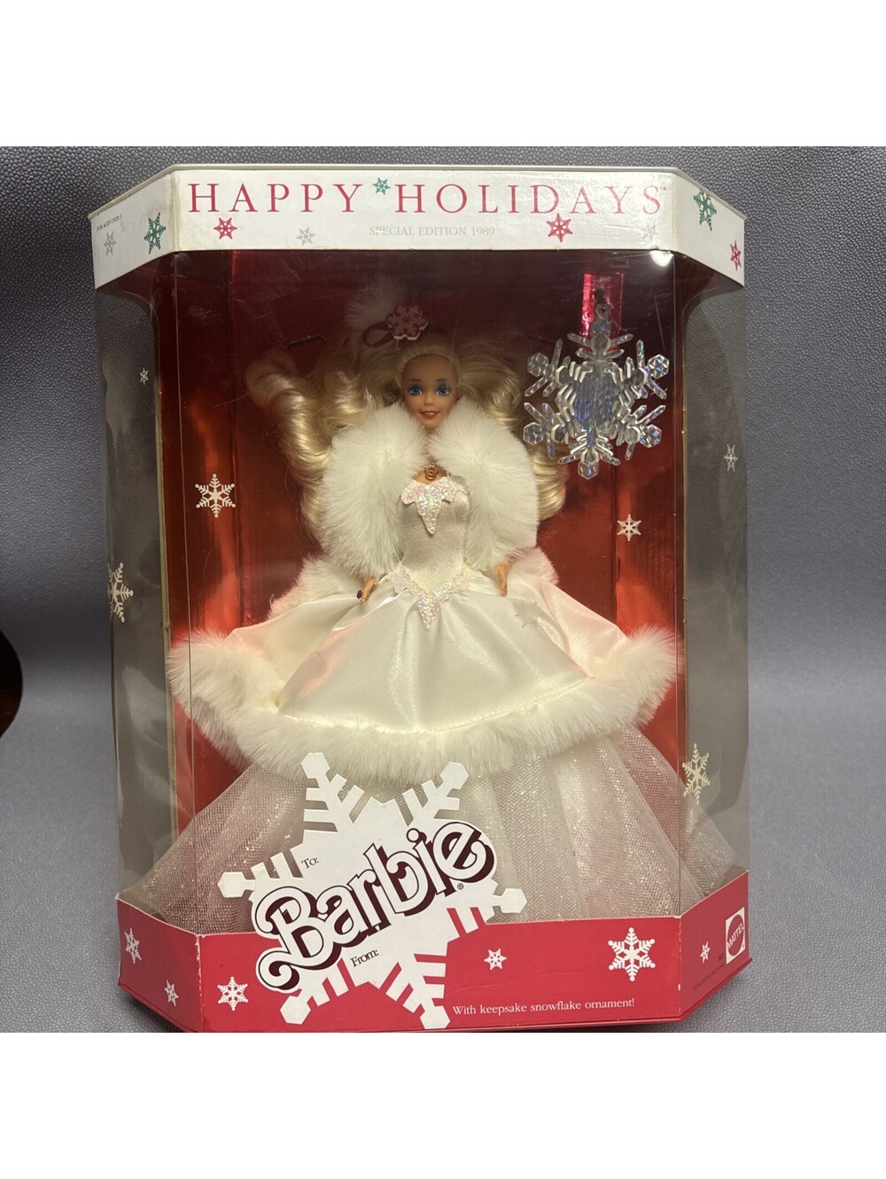 Mattel Barbie Happy Holidays Special Edition Doll 1989 12" Keepsake Ornament